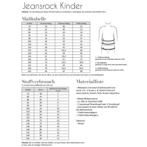 Fadenkäfer Papierschnittmuster Jeansrock Kinder