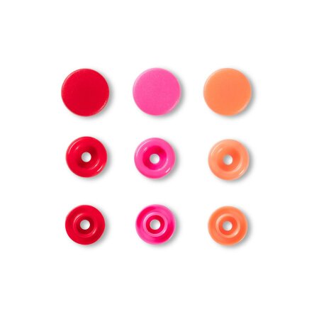 Color Snaps Druckknöpfe rot, Prym Love, Kunststoff 12,4mm, 30 Stück (393002)