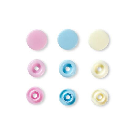 Color Snaps Druckknöpfe rosa/hellblau/perle, Prym Love, Kunststoff 12,4mm, 30 Stück (393007)
