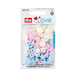Color Snaps Druckknöpfe rosa/hellblau/perle, Prym Love, Kunststoff 12,4mm, 30 Stück (393007)