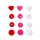 Druckknopf Color, Prym Love, Herz, 12,4mm, Rot Weiß Pink 30 Stück (393031)