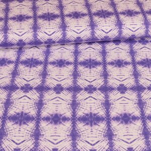 Sommersweat French Terry - Geometric Batik - Violett