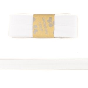 Viskosejersey Schrägband Einfassband 20mm - Weiß 3m