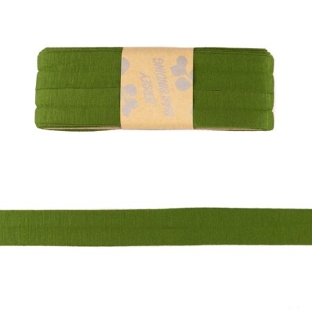 Viskosejersey Schrägband Einfassband 20mm - Olivgrün 3m