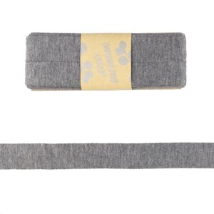 Viskosejersey Schrägband Einfassband 20mm - Grau Meliert 3m
