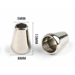 Kordelende Kegelform breit - Silber - 5mm Durchzug
