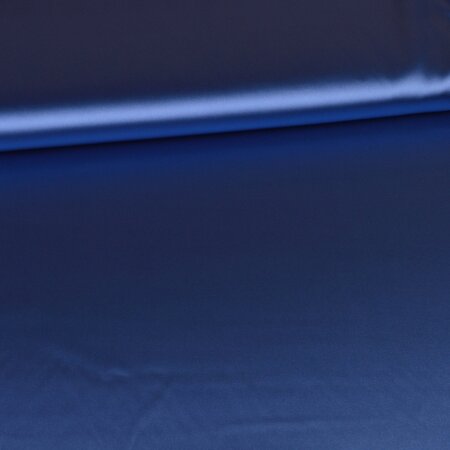 Satin Stretch Stoff - Uni Royal Blau
