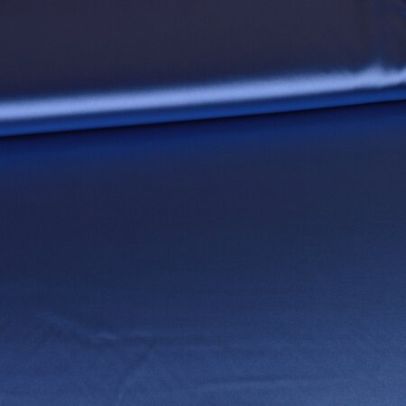 Satin Stretch Stoff - Uni Royal Blau