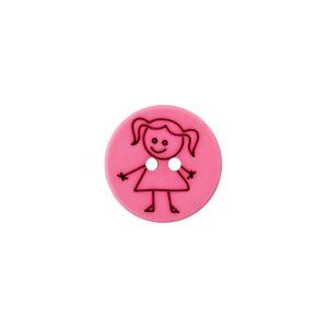 Poly-Knopf 2L Mädchen 15mm pink