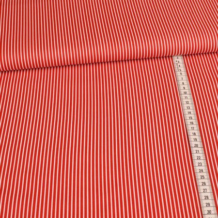 Baumwolle Webware - Streifen Rot Weiß