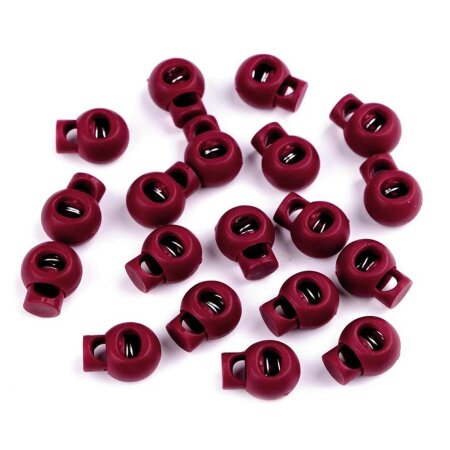 Kordelstopper rund 15x19mm Bordeaux