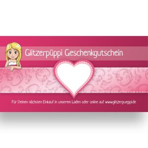 Gutscheinkarte gedruckt mit beliebigem Wert