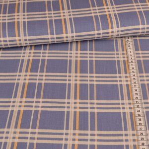 Viskose Webware - Karomuster Jeansblau