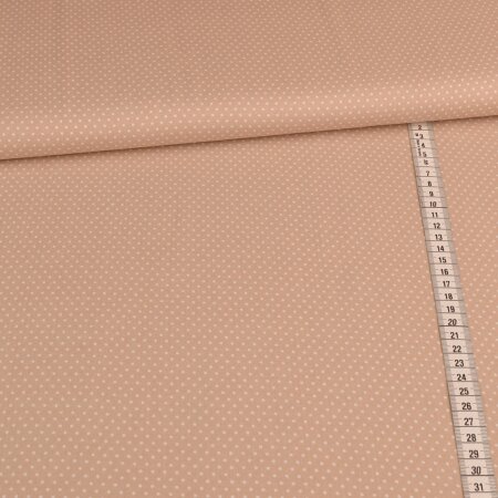 Viskose Mini Punkte Weiß auf Beige