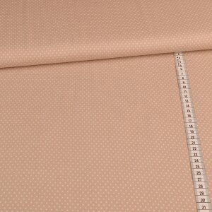 Viskose Mini Punkte Weiß auf Beige