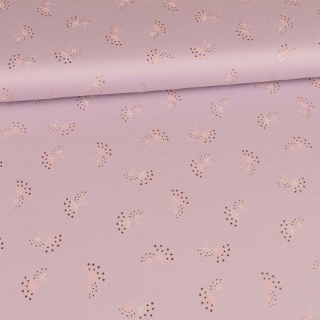 1 Reststück 1,00m Jersey Foil Print - Pusteblumen - Lilac