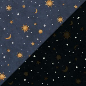 Canvas Swafing Glow in the Dark - Sonne Mond und Sterne auf Navy