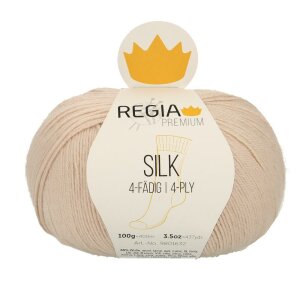 REGIA Sockenwolle Premium Silk 4-fädig, 00005 Leinen Mel. 100g