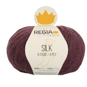 REGIA Sockenwolle Premium Silk 4-fädig, 00045 Feige 100g