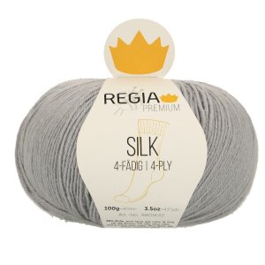 REGIA Sockenwolle Premium Silk 4-fädig, 00051 Silberblau 100g