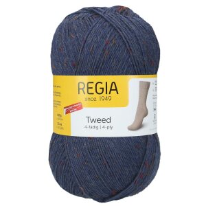 REGIA Sockenwolle Uni Tweed 4-fädig, 00052 Jeans 100g