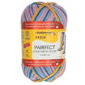 REGIA Sockenwolle Color Pairfect Line 4-fädig, 07146 Crazy Pink 100g
