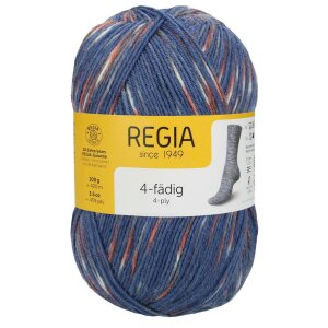 REGIA Sockenwolle Color 4-fädig, 01282 Happy Jeans 100g
