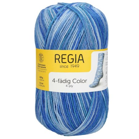 REGIA Sockenwolle Color 4-fädig, 02476 Cool Water 100g