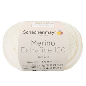 Schachenmayr Merinowolle Extrafine 120, 00102 Natur 50g
