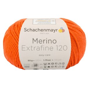 Schachenmayr Merinowolle Extrafine 120, 00125 Orange 50g