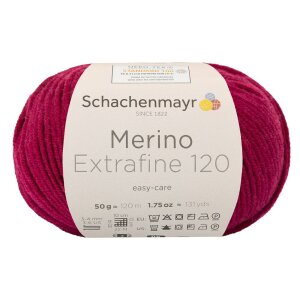Schachenmayr Merinowolle Extrafine 120, 00132 Weinrot 50g