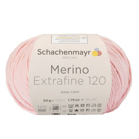 Schachenmayr Merinowolle Extrafine 120, 00135 Puderrrosa 50g