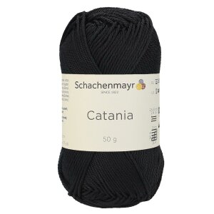 Schachenmayr Catania Baumwolle, 00110 Schwarz 50g