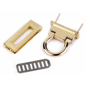 Taschenverschluss drehbar 17x45 mm - Gold