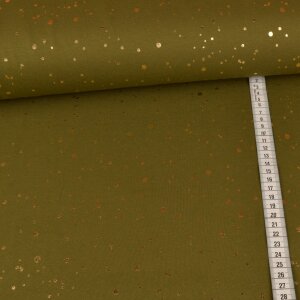 Jersey Foil Print - Golden Dots - Khaki