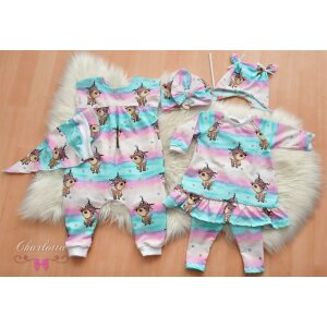 Jersey Rosalie Reh Glitter Look Hearts Watercolor Stripes...