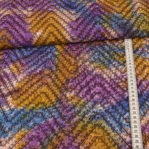 Baumwolle Webware - Unique Batik Zig Zag - Multicolor Purple