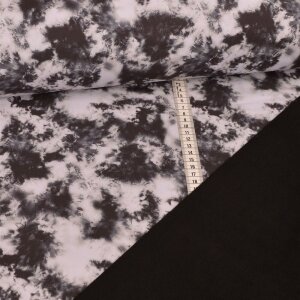 1 Reststück 1,10m Softshell - Batik Grau Weiß