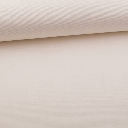 1 Reststück 0,60m Baumwoll Feincord Jersey Lea - Weiß