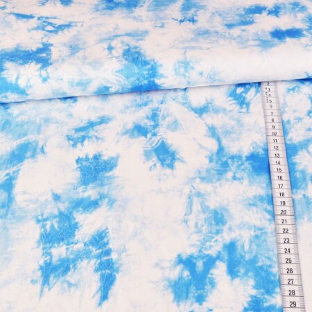 Viskose Leinen Swafing Batik Muster Scrunch by Lycklig Design Blau Weiß