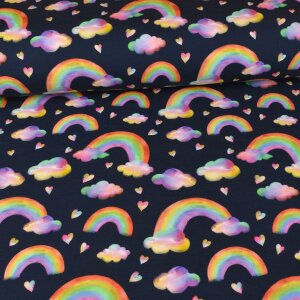 Jersey Colorful Rainbows and Hearts auf Navy -...