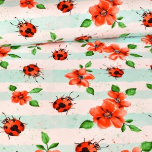 Jersey Lovely Ladybugs and Flowers - Glitzerpüppi...