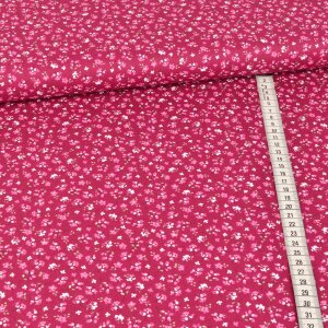 Baumwolle Webware - Kleine Streublumen auf Pink