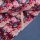 1 Reststück 1,70m Softshell - Rosa Blumentraum auf Bordeaux