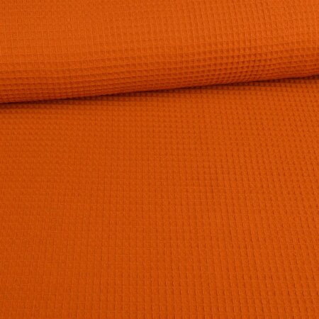 1 Reststück 1,10m Waffelpiqué Uni 100% Baumwolle - Burned Orange