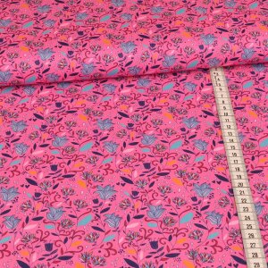 1 Reststück 1,75m Baumwolle Webware - Millefleurs Pink
