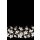 1 Reststück 0,80m French Terry Bordüre - Blumentraum Weiße Clematis auf Schwarz - Glitzerpüppi Exklusiv Eigenproduktion