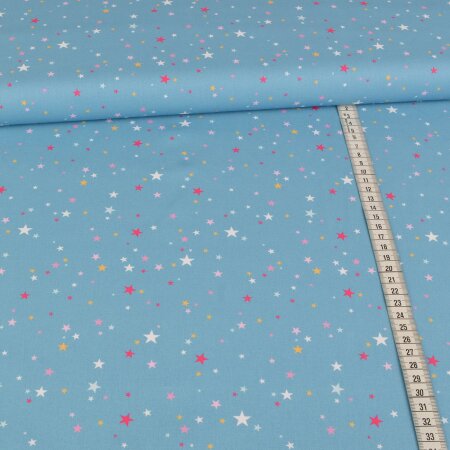Baumwolle Popeline - Little Stars auf Blau
