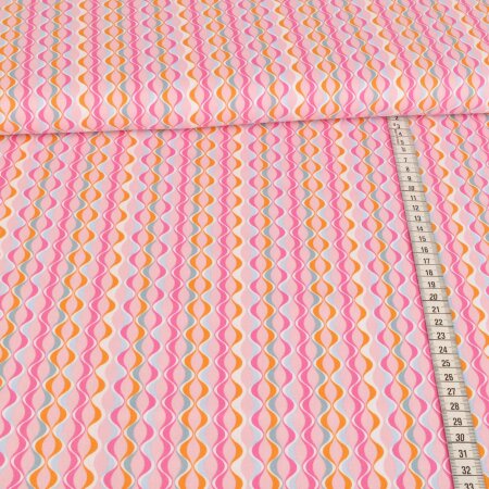 Baumwolle Popeline - Abstraktes Muster Rosa Pink