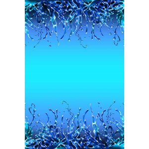1 Reststück 1,30m Jersey Farbspritzer Bordüre Farbverlauf Blau - Glitzerpüppi Exklusiv Eigenproduktion (94925/024)